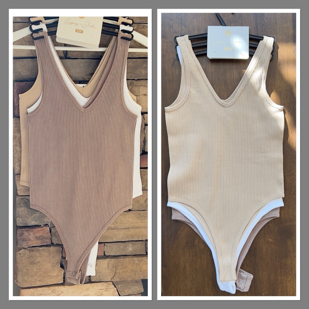 GYPSY & JADE Ribbed Bodysuit 3 Piece Set